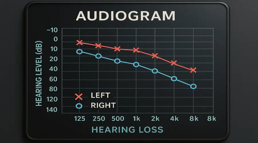نتیجه تست شنوایی سنجی برای تشخیص کم شنوایی